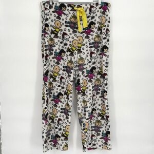 Peanuts Snoopy Charlie Brown‎ Fleece Pajama Pants XL Winter Lounge
